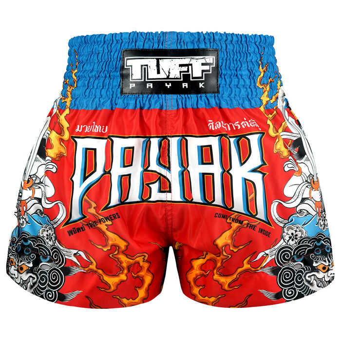 TUFFPAYAK Muay Thai Shorts Boxing Trunks Traditional Style (TPY-MS009-RED)