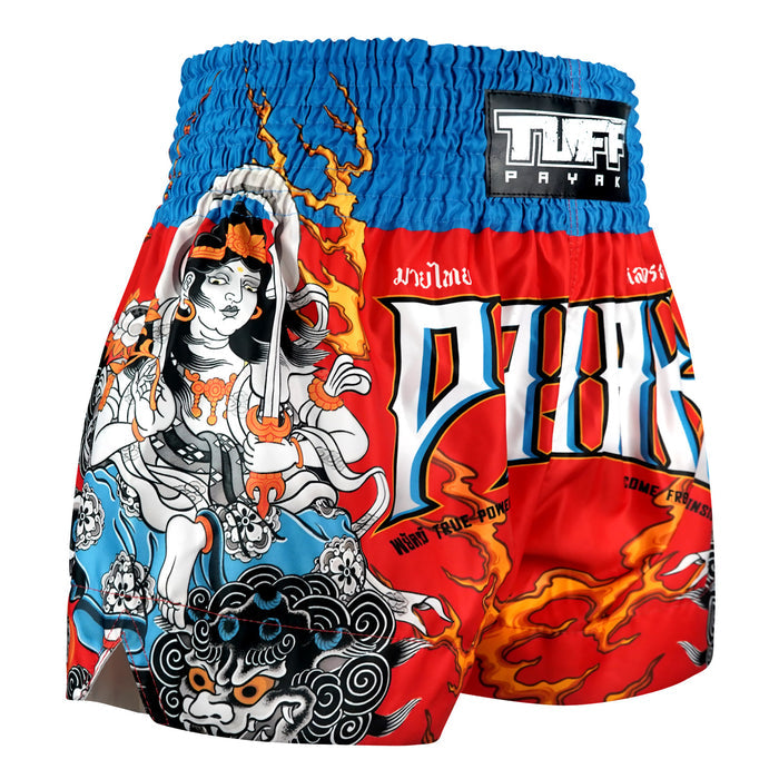 TUFFPAYAK Muay Thai Shorts Boxing Trunks Traditional Style (TPY-MS009-RED)