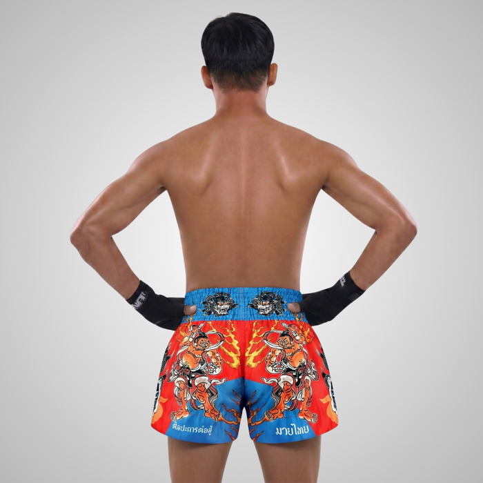 TUFFPAYAK Muay Thai Shorts Boxing Trunks Traditional Style (TPY-MS009-RED)