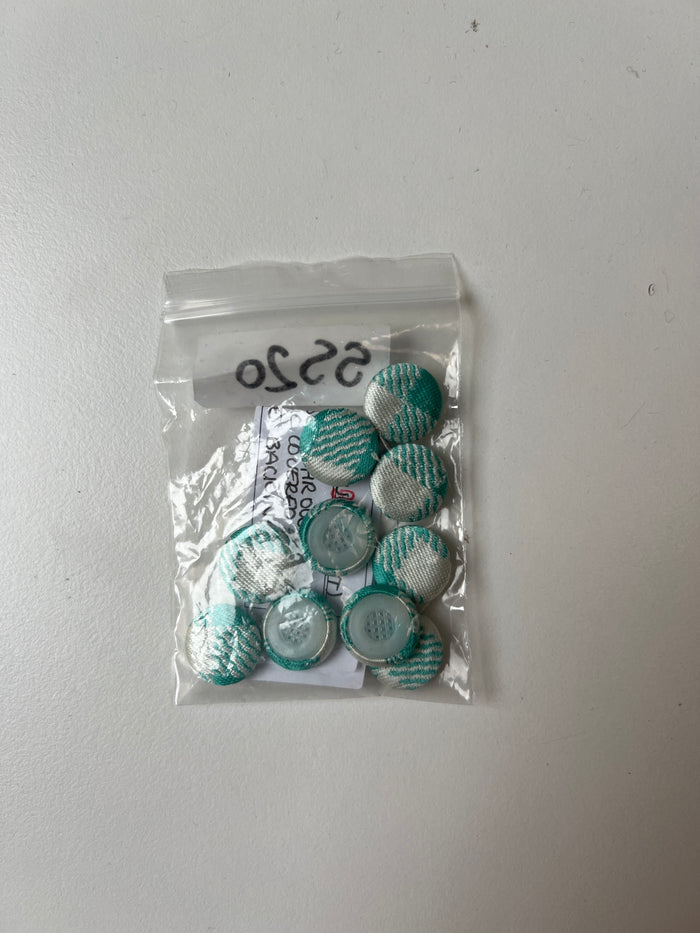 Turquoise Check Fabric Covered Buttons 15mm x10