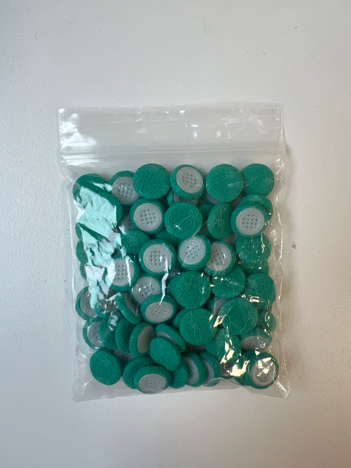 Turquoise Fabric Covered Buttons 12mm x69