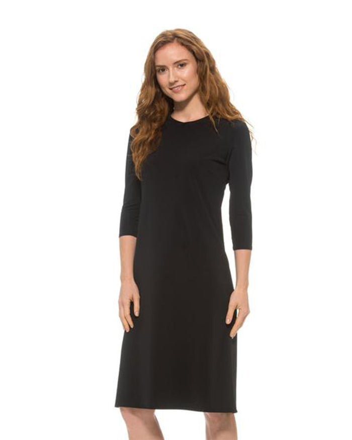 Undercover Waterwear LD Ladies Solid Black Swim Dress myselflingerie.com