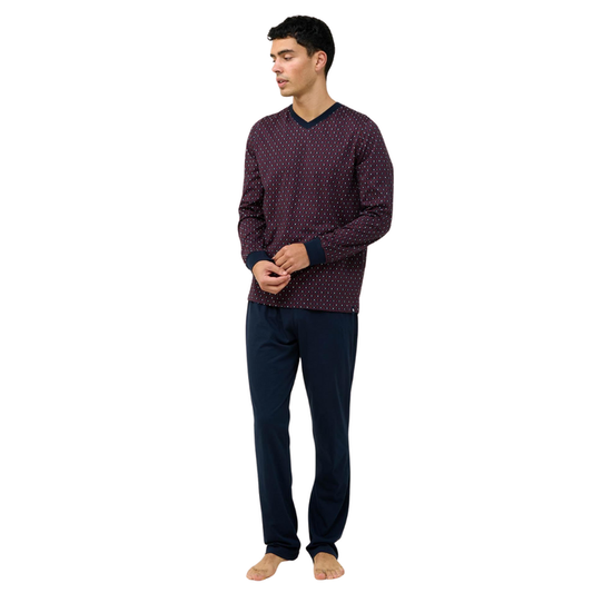 Vamp Blue Men's Cotton Pajamas Set