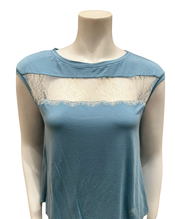 Vanilla Night and Day Aqua Blue Open Back Modal Pajamas Shorts Set myselflingerie.com