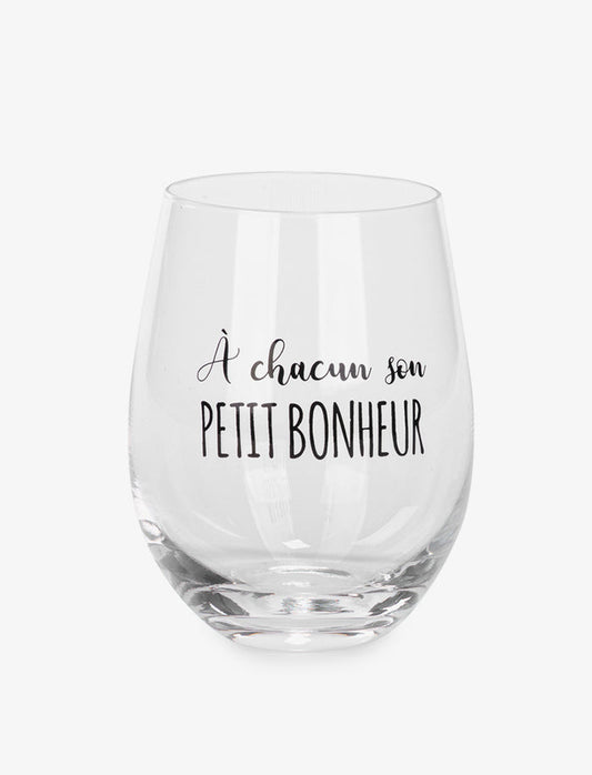 Verre à vin avec slogan