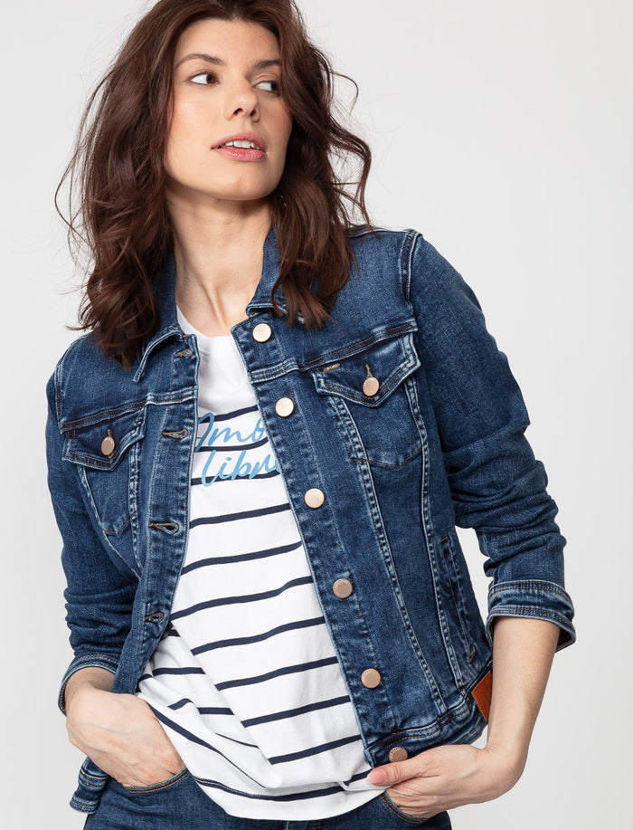 Veste en denim extensible