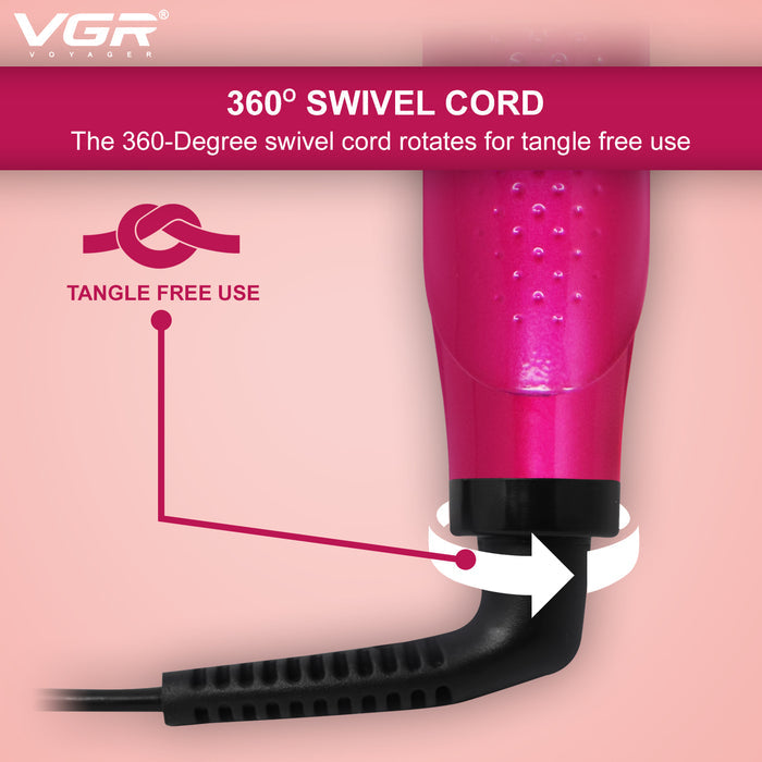 VGR V-506 Hair Straightener 130°C to 210°C Heat Producer For Women, Pink