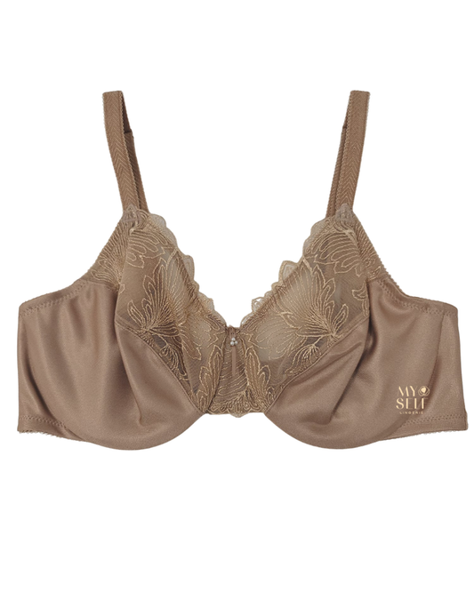 Wacoal 857361 Praline Slim Silhouette Minimizer Underwire Bra myselflingerie.com