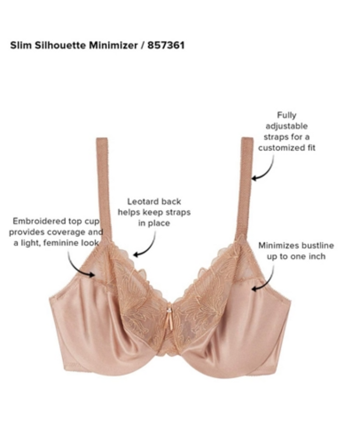 Wacoal 857361 Praline Slim Silhouette Minimizer Underwire Bra myselflingerie.com
