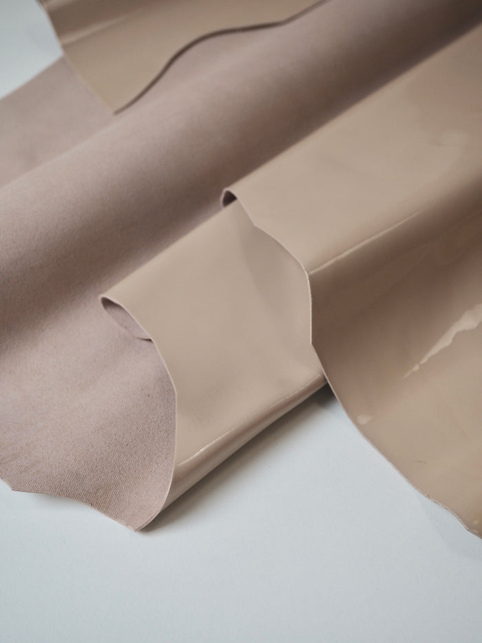 Warm Beige Patent Calfskin