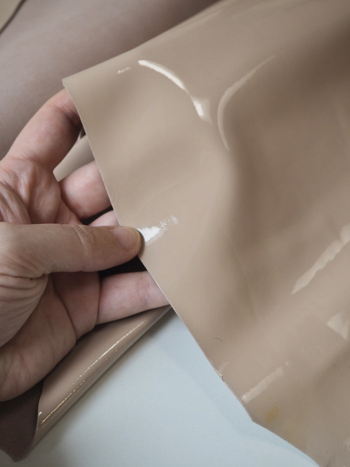 Warm Beige Patent Calfskin