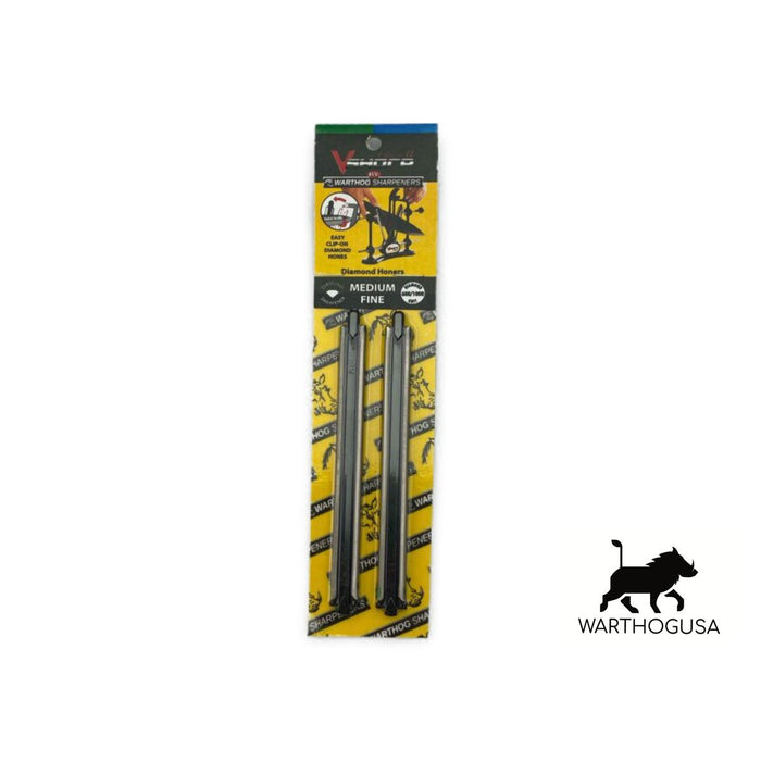 Warthog V-Sharp A4 medium and fine diamond honing stones in retail packaging.