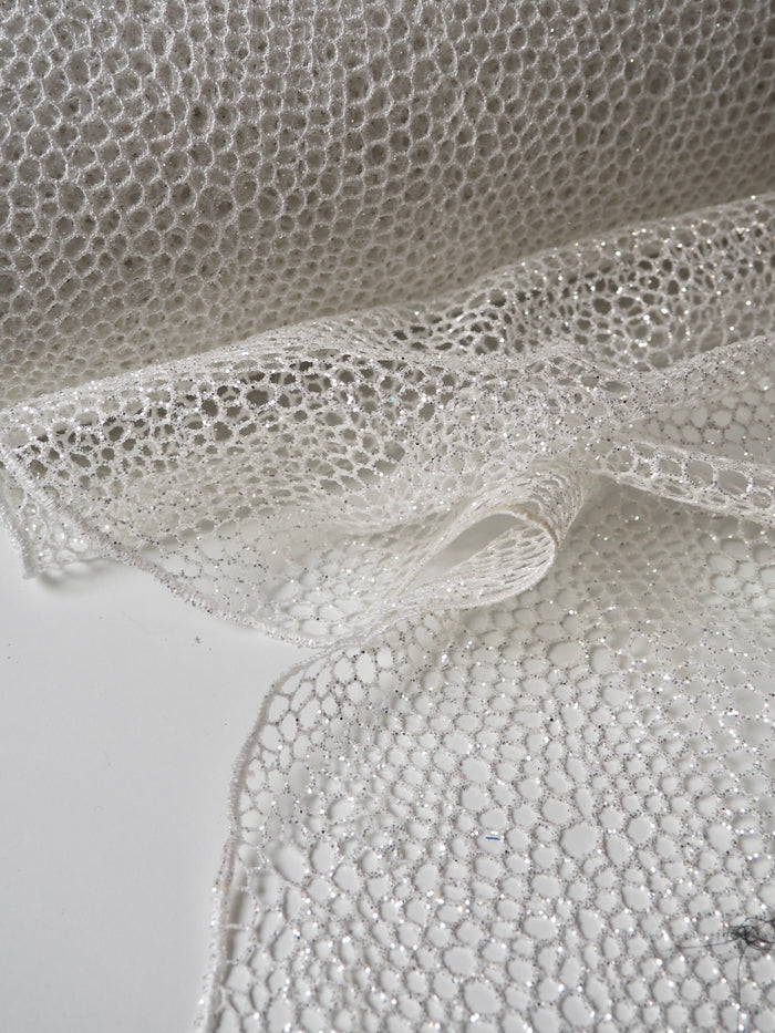 White Bubble Glitter Guipure Lace