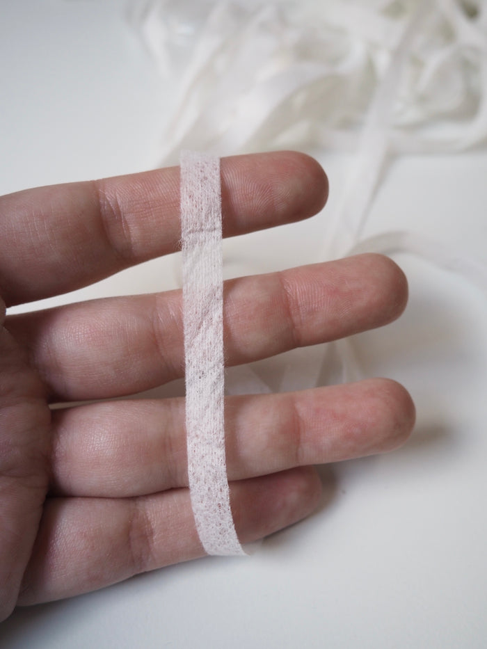 White Cotton Fusible Bias Stay Tape Roll 8mm
