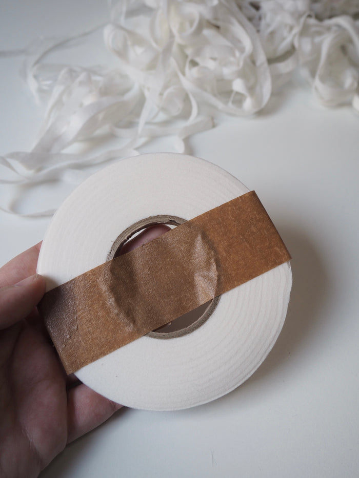 White Cotton Fusible Bias Stay Tape Roll 8mm