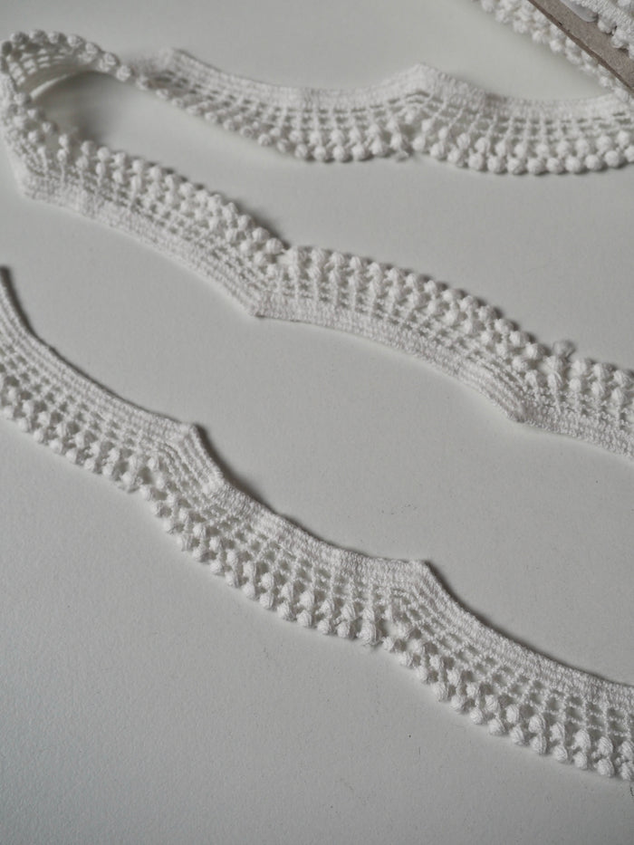 White Cotton Scallop Dot Lace Trim 16mm