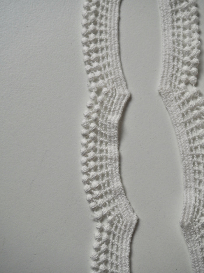 White Cotton Scallop Dot Lace Trim 16mm