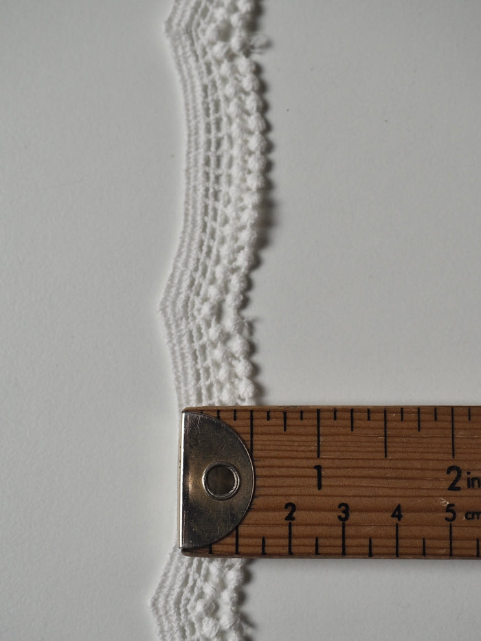 White Cotton Scallop Dot Lace Trim 16mm