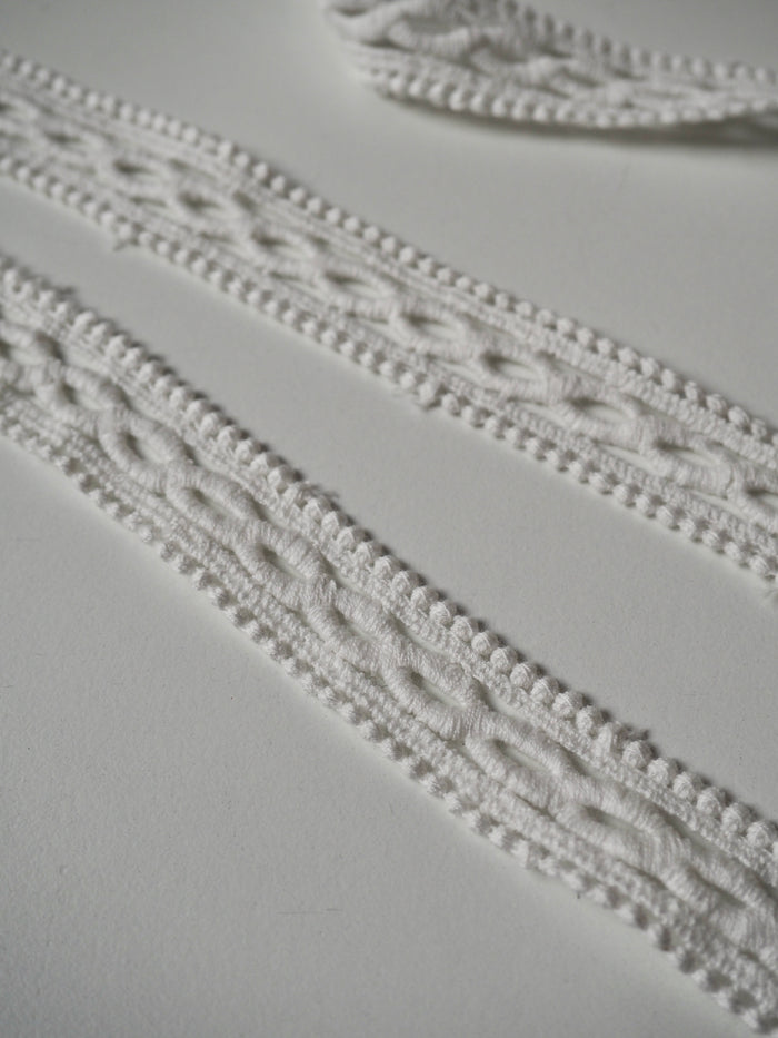 White Cotton Twist Lace Trim 20mm