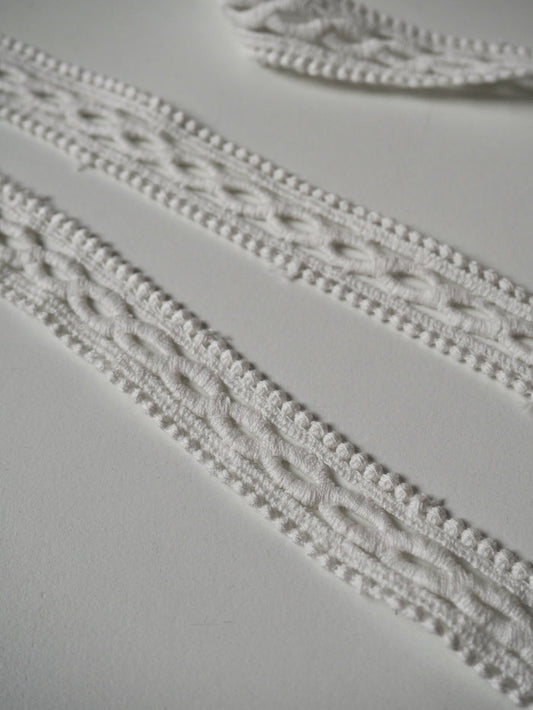 White Cotton Twist Lace Trim 20mm