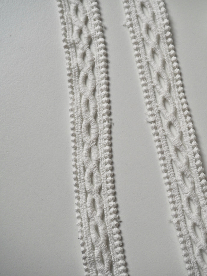 White Cotton Twist Lace Trim 20mm