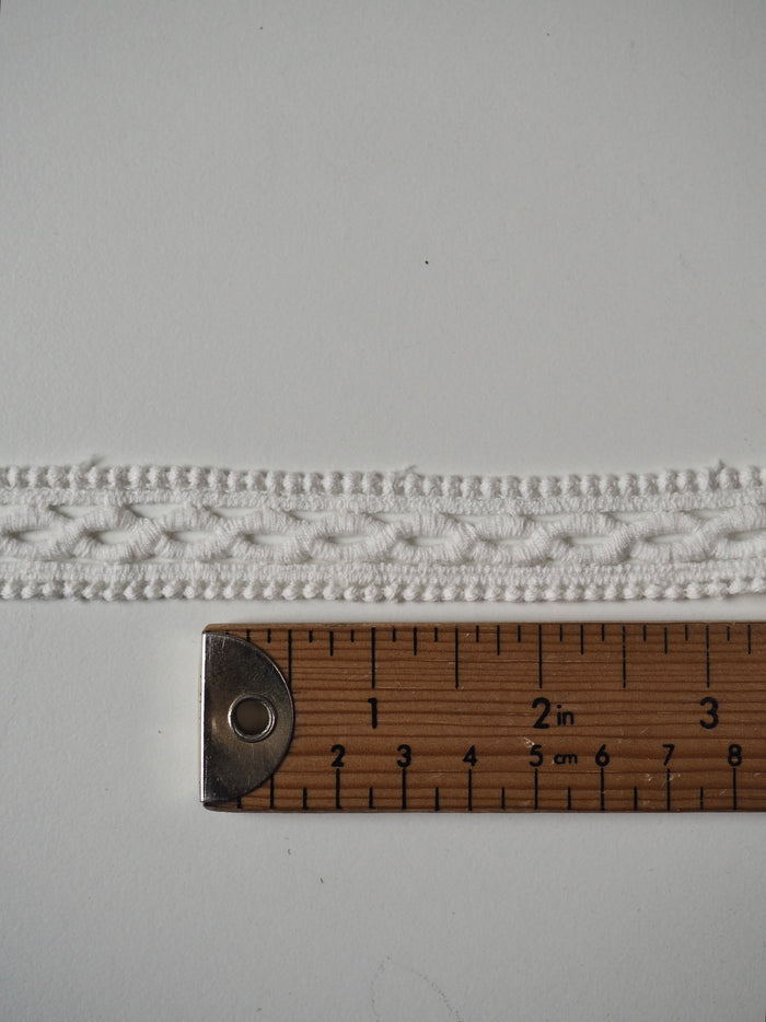 White Cotton Twist Lace Trim 20mm