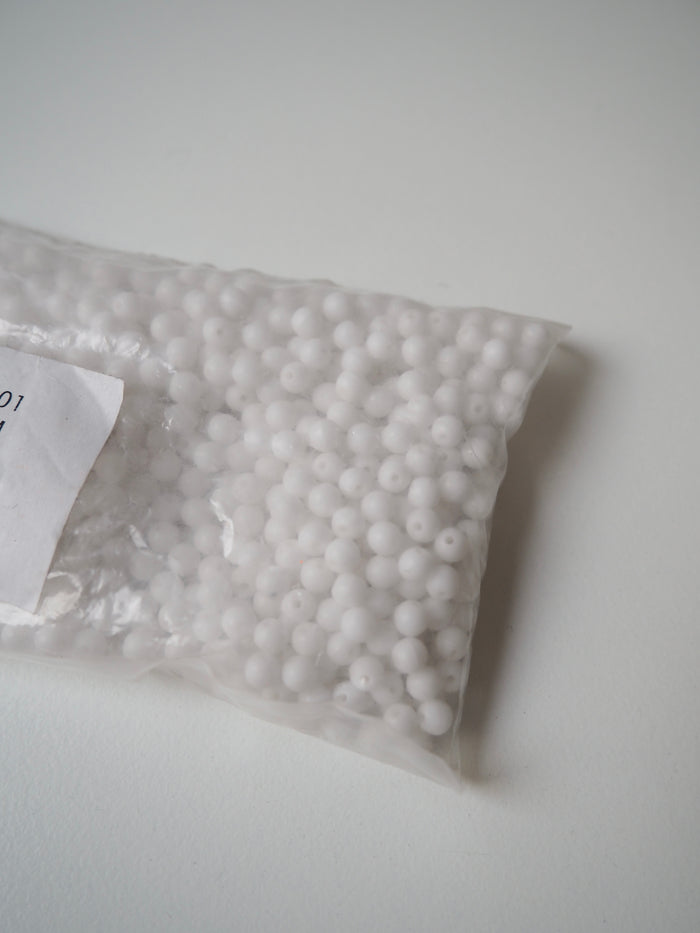 White Glass Beads 4mm