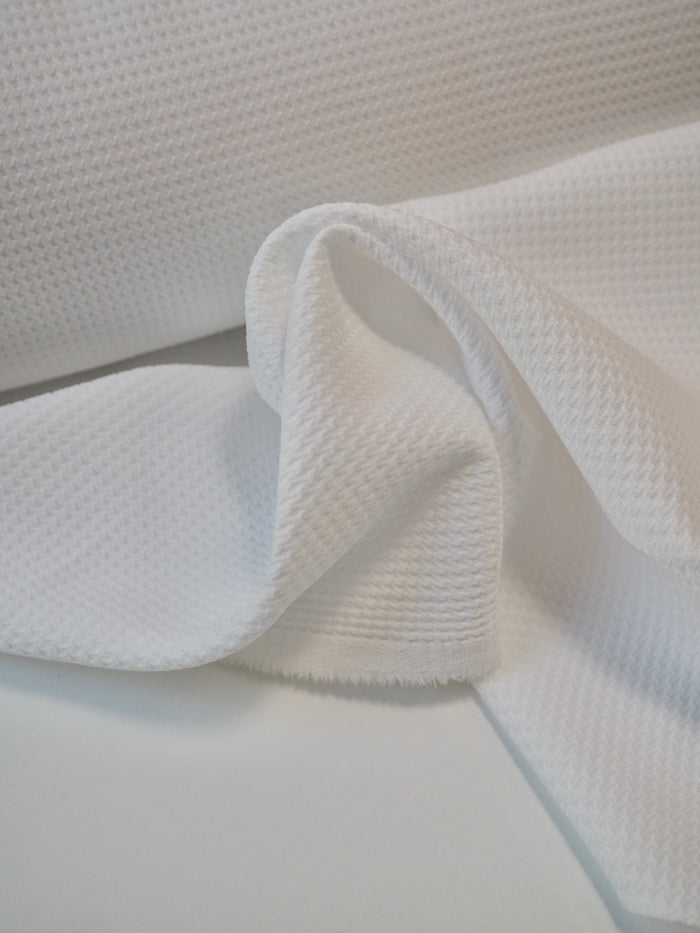 White Houndstooth Crepe Cloqué