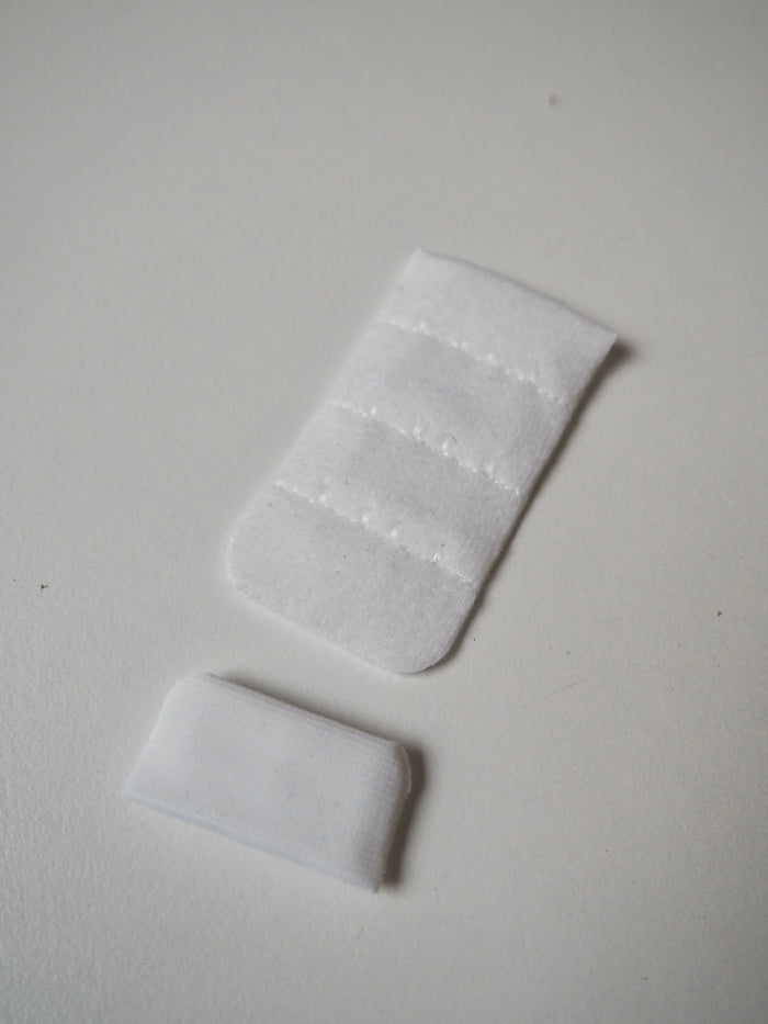 White Plush Bra Clasp 2x3
