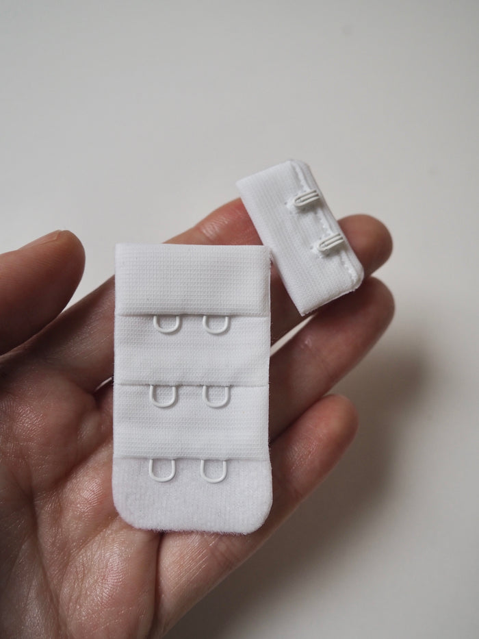 White Plush Bra Clasp 2x3