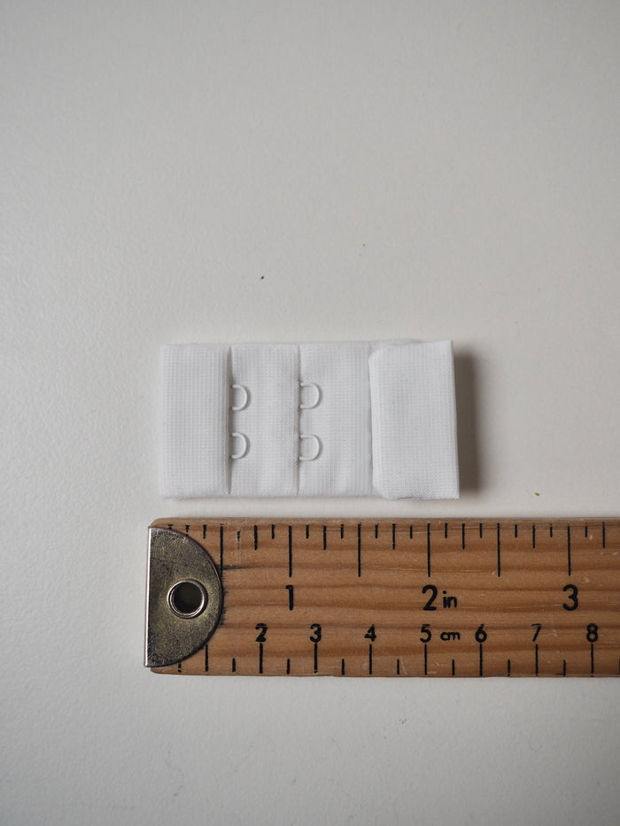 White Plush Bra Clasp 2x3