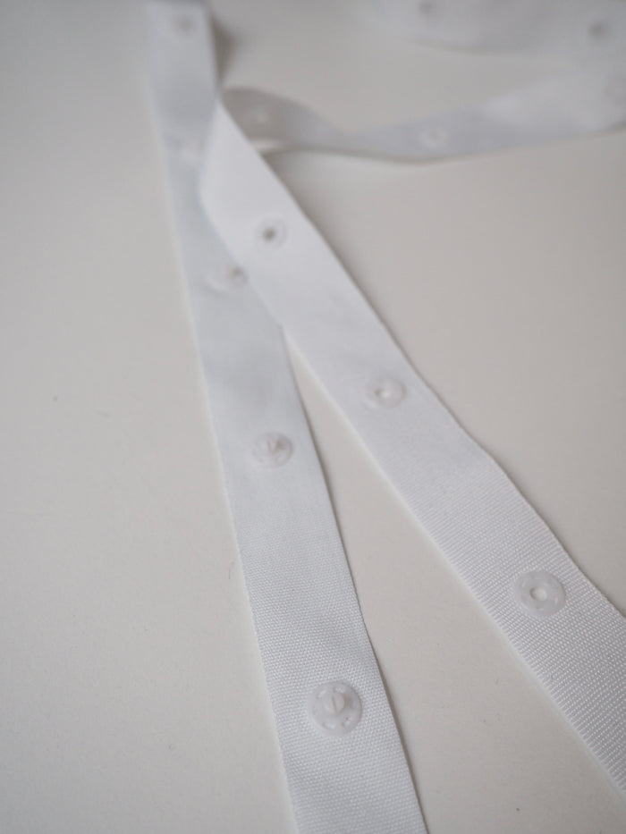 White Press Stud Tape 18mm
