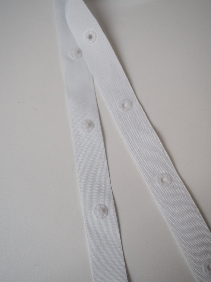 White Press Stud Tape 18mm