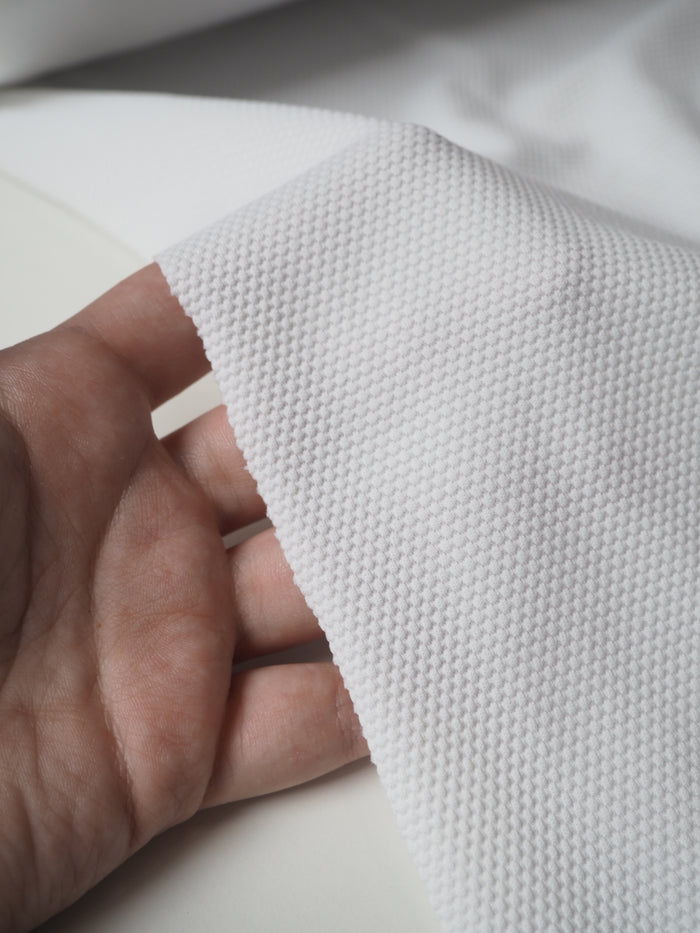 White Textured Swim Performance Jersey