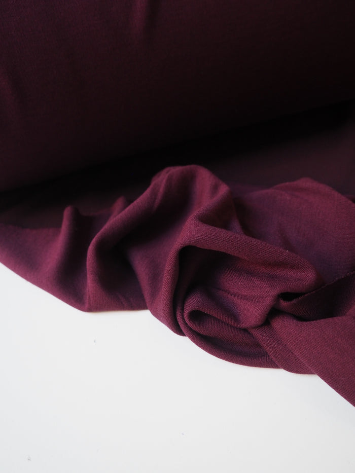 Wine Nylon/Viscose Double Jersey