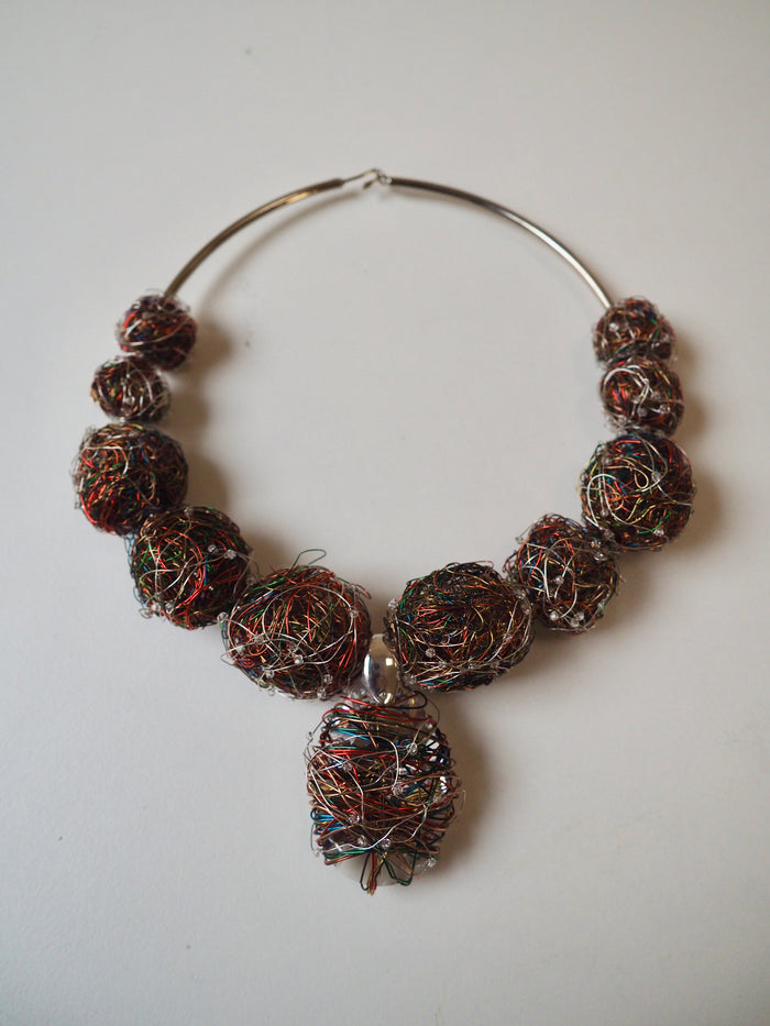 Wire Nest Bead Necklace