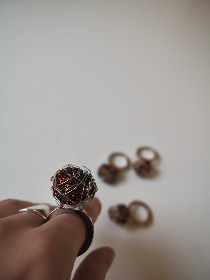 Wire Nest Bead Ring
