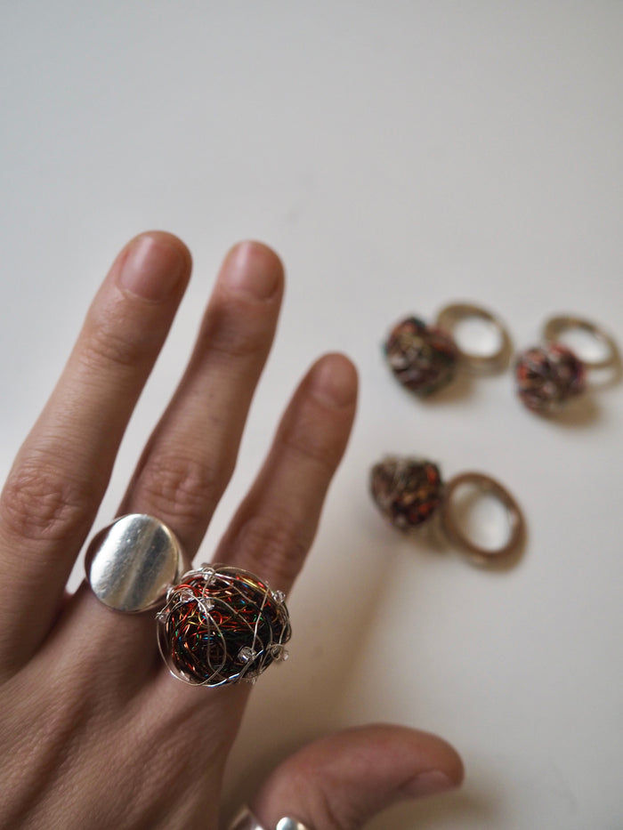 Wire Nest Bead Ring