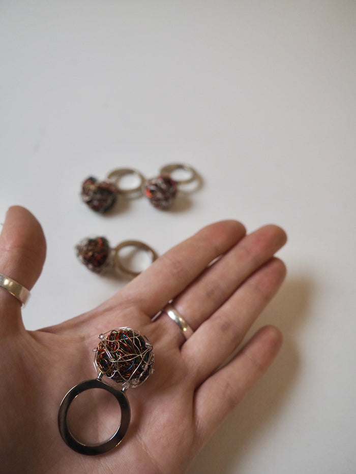 Wire Nest Bead Ring