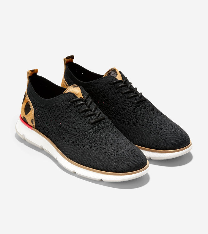 W21344:BLACK KNIT/ JAGUAR HAIR CALF PRINT/ ROGUE RED/ OPTIC WHITE