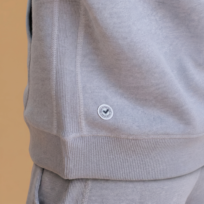 Women's Organic Cotton Midweight Raglan Hoodie - Heather Grey