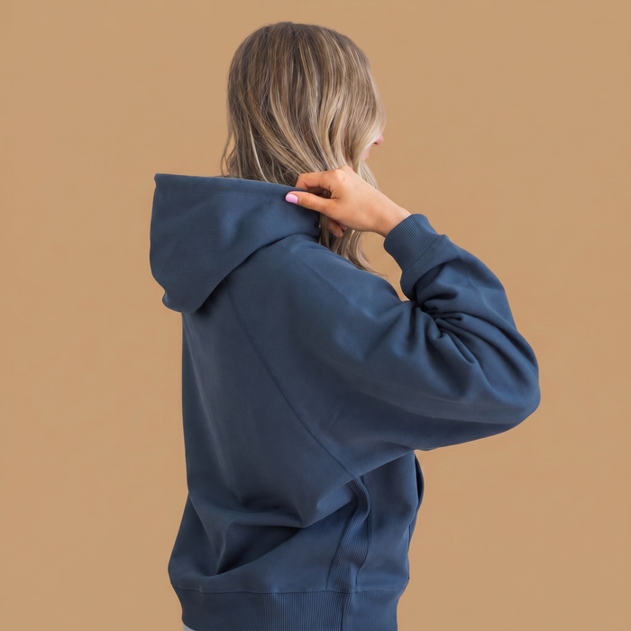 Women's Organic Cotton Midweight Raglan Hoodie - Heather Grey