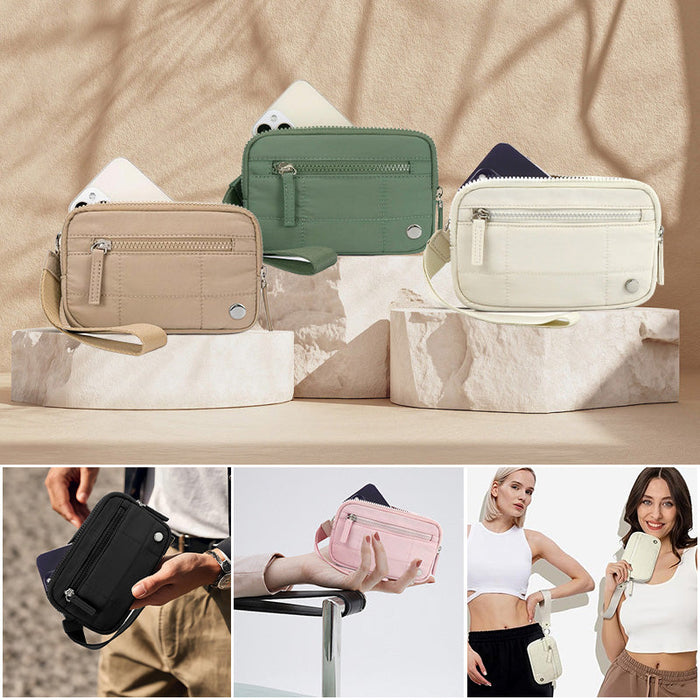 Women's Solid Color Nylon Zipper Wallet