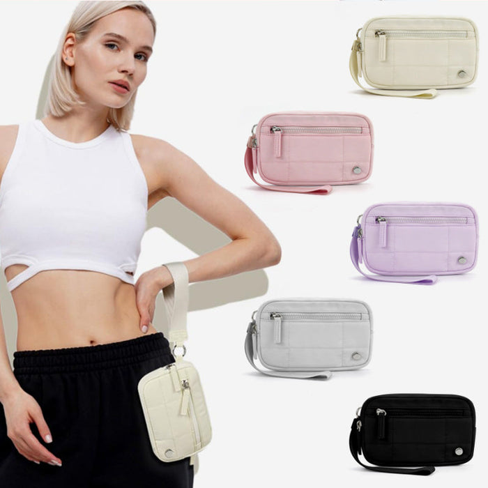 Women's Solid Color Nylon Zipper Wallet