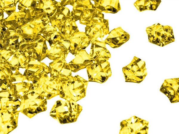 Yellow Acrylic Ice Rock Crystals Wedding Party Event Table Vase Decoration - 300/pk