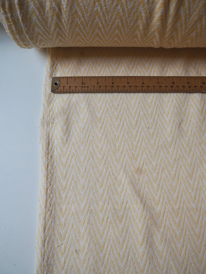 Yellow Chevron Cotton Loopback Jersey