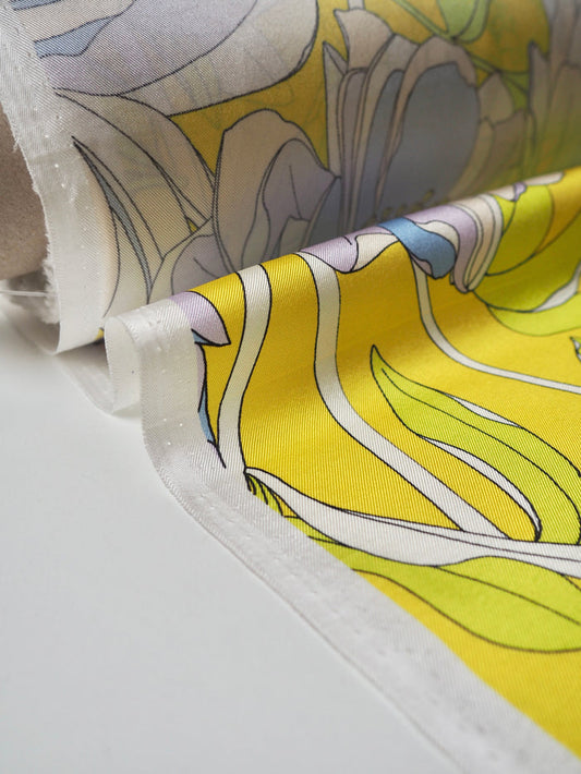 Yellow Peony Silk Twill