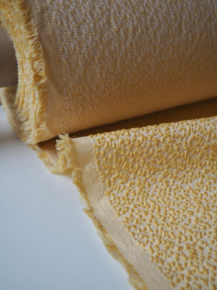 Yellow Stretch Textured Jacquard