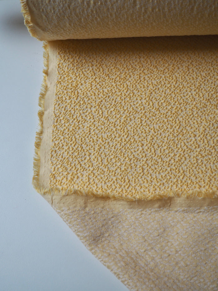 Yellow Stretch Textured Jacquard
