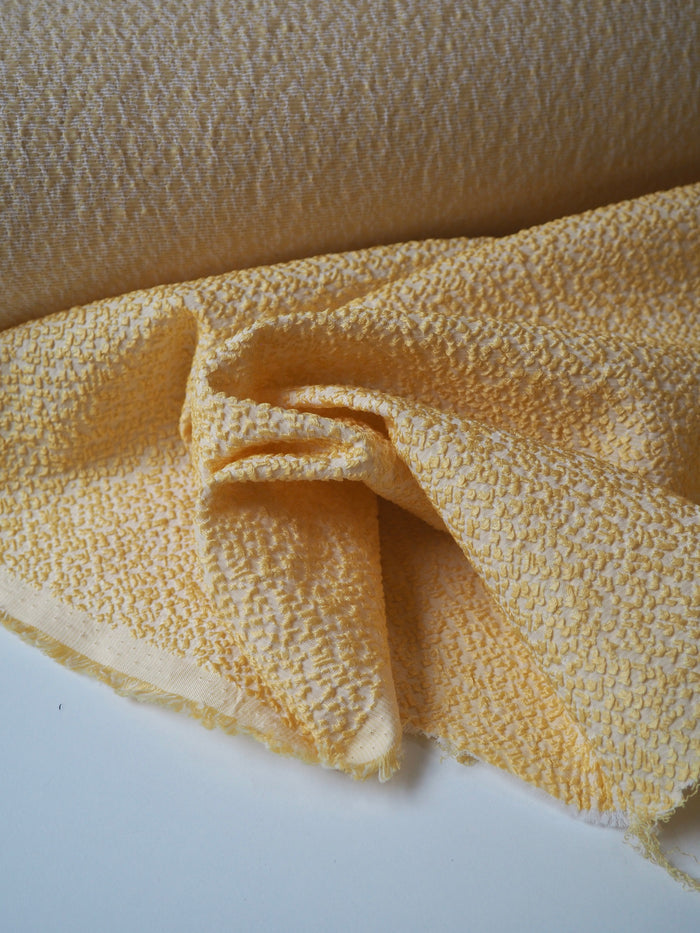 Yellow Stretch Textured Jacquard